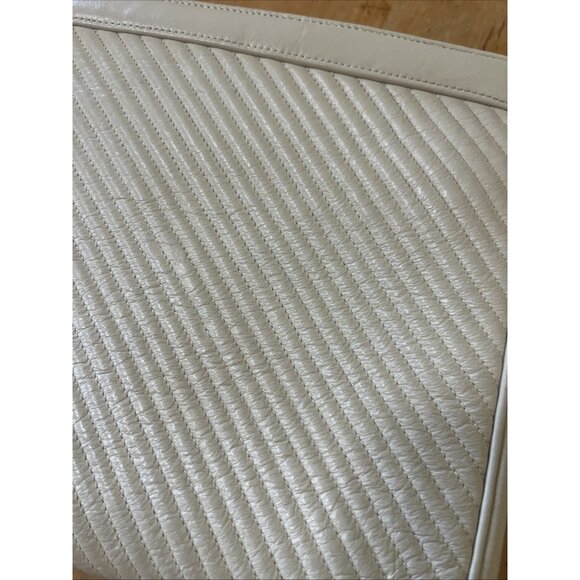MORRIS MOSKOWITZ - Vintage - Off White Leather Clutch with Wrist Strap - Picture 2 of 10